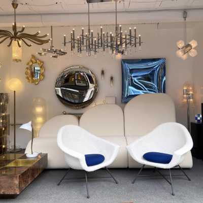 pair of armchairs 58 Genevieve Dangles Christian Defrance burov france 1950 1960