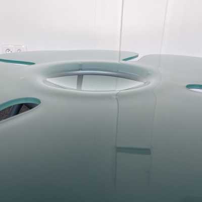 Flower coffee table in glass and metal by Glas Italia. Italy 1990