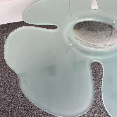 Flower coffee table in glass and metal by Glas Italia. Italy 1990