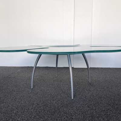Flower coffee table in glass and metal by Glas Italia. Italy 1990