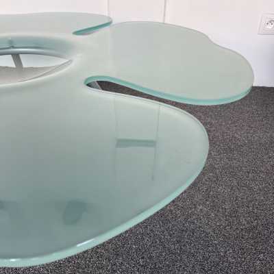 Flower coffee table in glass and metal by Glas Italia. Italy 1990