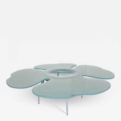 Flower coffee table in glass and metal by Glas Italia. Italy 1990