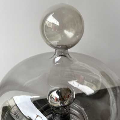Pair of lamps in gray smoked glass and chromed metal by Glashütte Limburg. Germany 1970. in the style of Venini, Vistosi, Veronese, La Murrina, Stilux, Aldo Carlo Nason, Stilnovo, Joe Colombo, Arteluce, Arredoluce, Italian design Lumi, Luci, Rggiani, Sciolari, Werner Pantone, Luigi Colani, Raak, Angelo Lelii, Angelo Brotto, Esperia, Francesco Bocola, Superstudio, Enrico Tronconi, Mario Bellini, Harvey Guzzini, Luigi Massoni, Martinelli, Pierre Cardin, Fabio Lenci, Gio Ponti. sconces chandelier suspension