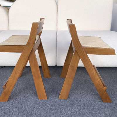 pair counter stools counter wooden rope compass perriand jeanneret le corbusiers 1950 1960