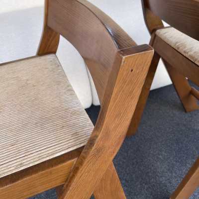 pair counter stools counter wooden rope compass perriand jeanneret le corbusiers 1950 1960