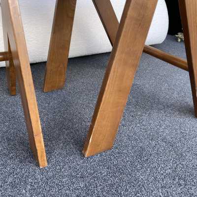 pair counter stools counter wooden rope compass perriand jeanneret le corbusiers 1950 1960