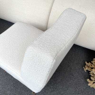 pair of armchairs, fabrics bouclé metal brass studio apa lenzi italy 1950 1960