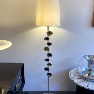 floor lamp lamp metal silver gilt bronze the heirs fondica enamel france 1980 1990