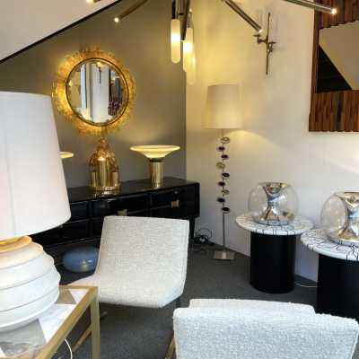 floor lamp lamp metal silver gilt bronze the heirs fondica enamel france 1980 1990