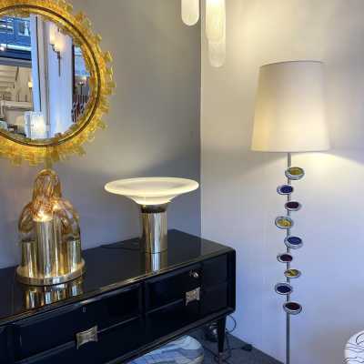 floor lamp lamp metal silver gilt bronze the heirs fondica enamel france 1980 1990