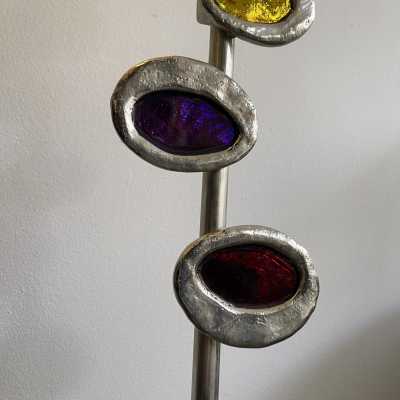 floor lamp lamp metal silver gilt bronze the heirs fondica enamel france 1980 1990