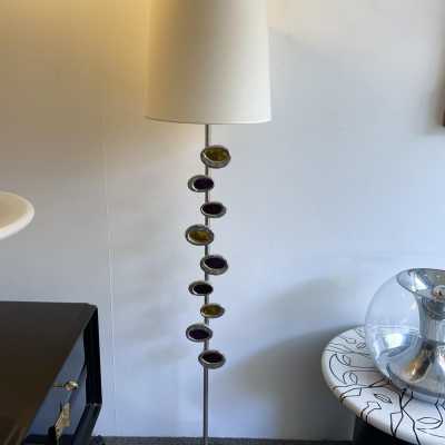 floor lamp lamp metal silver gilt bronze the heirs fondica enamel france 1980 1990