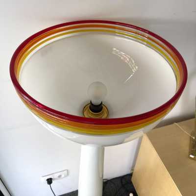 floor lamp murano glass metal brass roberto pamio leucos mazzega carlo nason italy 1970 1980