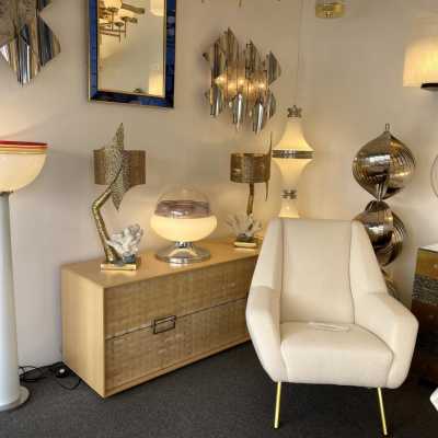 floor lamp murano glass metal brass roberto pamio leucos mazzega carlo nason italy 1970 1980