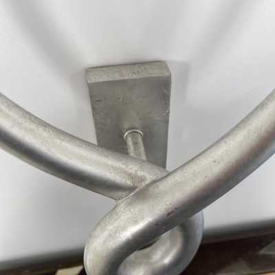 wall lights pair knot metal cast iron leaf silver france 1970 1980 lucien gau jansen house