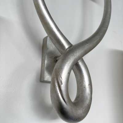 wall lights pair knot metal cast iron leaf silver france 1970 1980 lucien gau jansen house