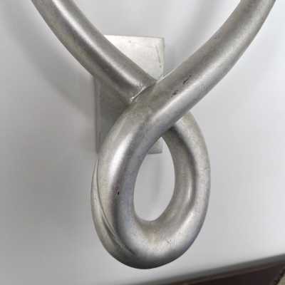 wall lights pair knot metal cast iron leaf silver france 1970 1980 lucien gau jansen house