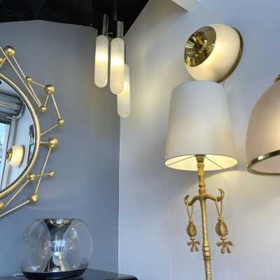 chandelier suspension metal tube glass murano chrome mazzega italy 1970
