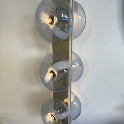 floor lamp metal chrome murano glass donuts mazzega carlo nason aldo italy 1970