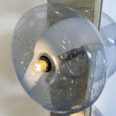 floor lamp metal chrome murano glass donuts mazzega carlo nason aldo italy 1970