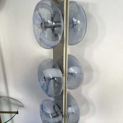 floor lamp metal chrome murano glass donuts mazzega carlo nason aldo italy 1970