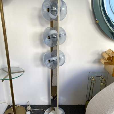 floor lamp metal chrome murano glass donuts mazzega carlo nason aldo italy 1970