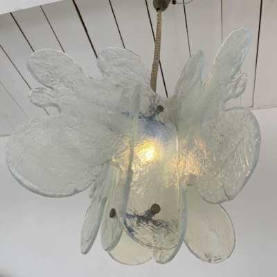 Cloud suspension or chandelier in opal Murano glass and metal by Carlo Nason for Mazzega. Italy 1970 aldo venini vistosi la murrina
