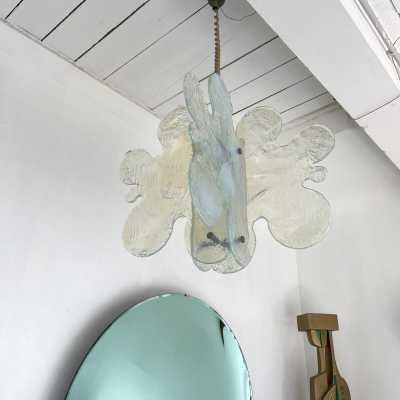 Cloud suspension or chandelier in opal Murano glass and metal by Carlo Nason for Mazzega. Italy 1970 aldo venini vistosi la murrina