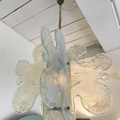 Cloud suspension or chandelier in opal Murano glass and metal by Carlo Nason for Mazzega. Italy 1970 aldo venini vistosi la murrina