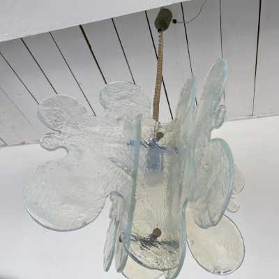 Cloud suspension or chandelier in opal Murano glass and metal by Carlo Nason for Mazzega. Italy 1970 aldo venini vistosi la murrina
