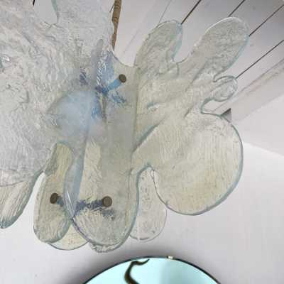 Cloud suspension or chandelier in opal Murano glass and metal by Carlo Nason for Mazzega. Italy 1970 aldo venini vistosi la murrina