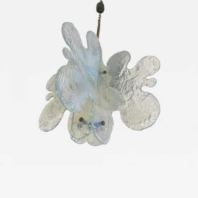 Cloud suspension or chandelier in opal Murano glass and metal by Carlo Nason for Mazzega. Italy 1970 aldo venini vistosi la murrina
