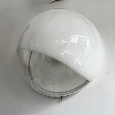 Pair of wall or ceiling lamps model LP245 in Murano glass and white lacquered metal by Mazzega. Italy 1970. design attributed to Carlo Nason. in the style of Venini, Vistosi, La Murrina, Seguso, Aldo Nason, Poliarte, Esperia, Angelo Brotto, Stilnovo, Arteluce, Arredoluce, Artemide, Pierre Cardin, Lumi, Luci, Raak, Angelo Lelii, Francesco Bocola, Superstudio, Enrico Tronconi , Mario Bellini, Harvey Guzzini, Luigi Massoni, Martinelli, Fabio Lenci, Gio Ponti. lamps chandelier suspension floor lamp
