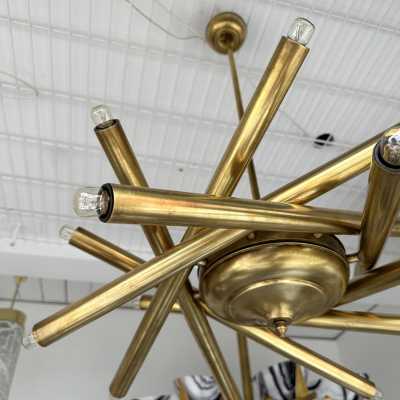 Chandelier or suspension sputnik or brass fireworks. Italy 1950. in the style of Venini, Vistosi, Veronese, La Murrina, Stilux, Aldo Carlo Nason, Stilnovo, Joe Colombo, Arteluce, Arredoluce, Lumi, Luci, Rggiani, Sciolari, Werner Pantone, Luigi Colani, Raak, Angelo Lelii, Angelo Brotto, Esperia, Francesco Bocola, Superstudio, Enrico Tronconi, Mario Bellini, Harvey Guzzini, Luigi Massoni, Martinelli, Pierre Cardin, Fabio Lenci, Gio Ponti floor lamps mid-century modern space age metal chrome