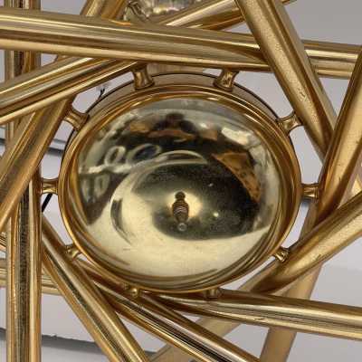 Sputnik suspension chandelier in brass and glass. Italy 1950 stilnovo arredoluce arteluce sciolari reggiani 1960 1970