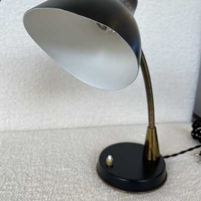 pair lamps lacquered metal brass stilnovo italy 1950 1960 mid century