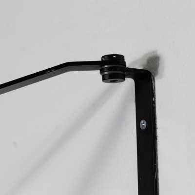 Bracket wall lamp with counterweight in black and white lacquered metal by Stilnovo. Italy 1970. Reggiani, Sciolari, Francesco Buzzi Ceriani, Angelo Brotto for Esperia, Aldo Carlo Nason for Mazzega, Venini, Vistosi, La Murrina, Toni Zuccheri, Fontana Arte, Artemide, Arteluce, Arredoluce, Luigi Caccia Dominioni. mid-century modern pendant chandelier lamps