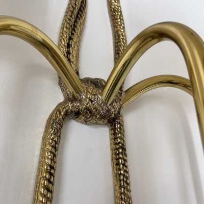 sconces lamps pair gilded bronze brass knot rope valenti spain 1980 1970