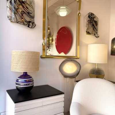 Ceramic lamp with a raffia lampshade by Aldo Londi for Bitossi. Italy 1970. Ettore Sottsass, Venini, Vistosi, La Murrina, Aldo Nason, Stilnovo, Joe Colombo, Arteluce, Arredoluce, Lumi, Luci, Rggiani, Sciolari, Werner Pantone, Luigi Colani, Raak, Angelo Lelii, Angelo Brotto, Esperia, Francesco Bocola, Superstudio, Enrico Tronconi, Mario Bellini, Harvey Guzzini, Luigi Massoni, Martinelli, Pierre Cardin, Fabio Lenci, Gio Pont, Roger Capron, Jouve, Ruelland, Borderie. sconce chandelier floor lamp