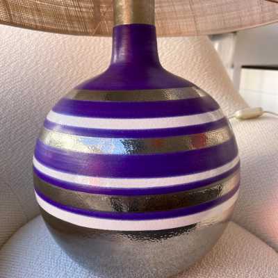 Ceramic lamp with a raffia lampshade by Aldo Londi for Bitossi. Italy 1970. Ettore Sottsass, Venini, Vistosi, La Murrina, Aldo Nason, Stilnovo, Joe Colombo, Arteluce, Arredoluce, Lumi, Luci, Rggiani, Sciolari, Werner Pantone, Luigi Colani, Raak, Angelo Lelii, Angelo Brotto, Esperia, Francesco Bocola, Superstudio, Enrico Tronconi, Mario Bellini, Harvey Guzzini, Luigi Massoni, Martinelli, Pierre Cardin, Fabio Lenci, Gio Pont, Roger Capron, Jouve, Ruelland, Borderie. sconce chandelier floor lamp