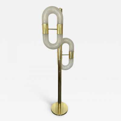 Chain floor lamp in brass and Murano glass. Aldo Nason for Mazzega. Italy 1970. in the style of Venini, Vistosi, La Murrina, Hollywood Regency, Poliarte, Stilnovo, Arteluce, Artemide, Esperia, Veronese. wall lamps chandelier mid-century modern space age metal chrome stainless steel 1980