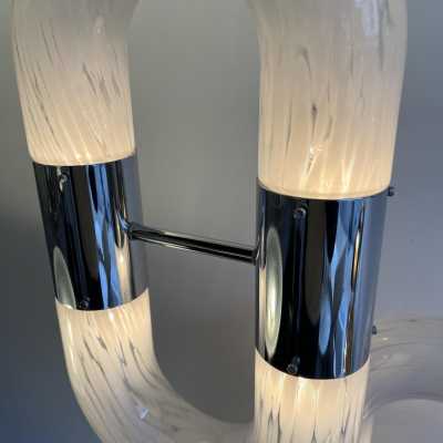 floor lamp lamp aldo carlo nason mazzega italy 1970 glass murano metal chrome brass