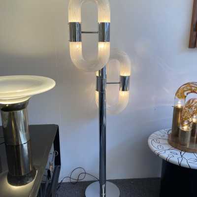 floor lamp lamp aldo carlo nason mazzega italy 1970 glass murano metal chrome brass