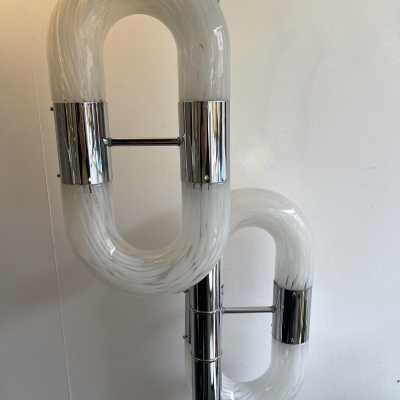 floor lamp lamp aldo carlo nason mazzega italy 1970 glass murano metal chrome brass