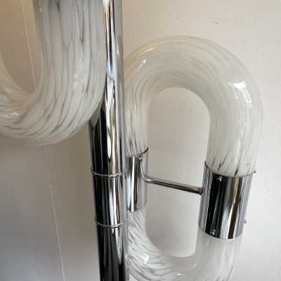 floor lamp lamp aldo carlo nason mazzega italy 1970 glass murano metal chrome brass