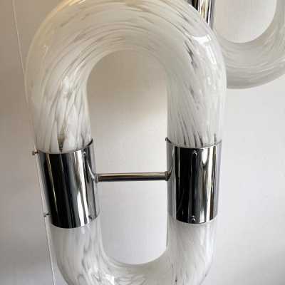 floor lamp lamp aldo carlo nason mazzega italy 1970 glass murano metal chrome brass