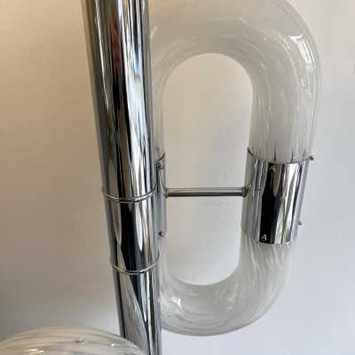 floor lamp lamp aldo carlo nason mazzega italy 1970 glass murano metal chrome brass