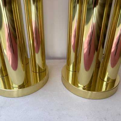 Pair of Chain floor lamp in brass and Murano glass. Aldo Nason for Mazzega. Italy 1970. in the style of Venini, Vistosi, La Murrina, Seguso, Carlo Nason, Poliarte, Esperia, Angelo Brotto, Stilnovo, Arteluce, Arredoluce, Artemide, Pierre Cardin, Lumi, Luci, Raak, Angelo Lelii, Francesco Bocola, Superstudio , Enrico Tronconi chandelier lamps chrome metal stainless steel 1980