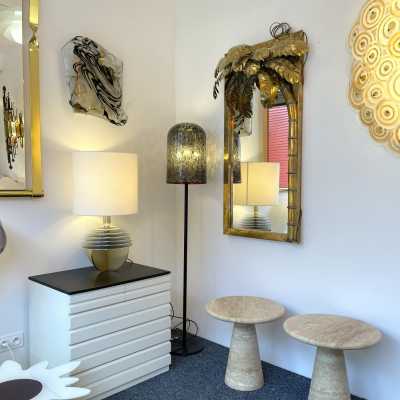 tables side tables pair nightstands travertine marble italy angelo mangiarotti 1970 1980
