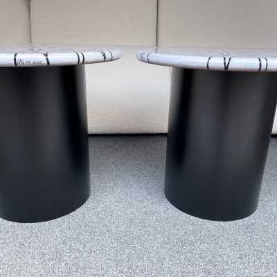 tables pedestal side tables ceramic metal face antonio cagianelli italy contemporary
